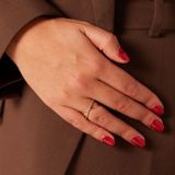 Lucardi - Gekruiste Ring - Zilver - Goldplated - Zirkonia