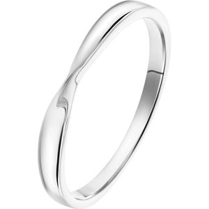 Lucardi Dames Zilveren Ring Twist - Ring - 925 Zilver - Zilverkleurig