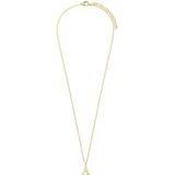 Lucardi - Dames Stalen Goldplated Ketting - Goudkleurig - 47 cm