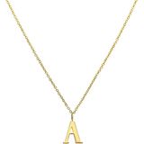 Lucardi - Dames Stalen Goldplated Ketting - Goudkleurig - 47 cm