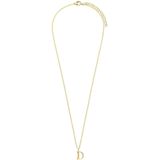 Lucardi - Dames Stalen Goldplated Ketting - Goudkleurig - 47 cm