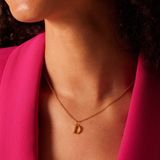 Lucardi - Dames Stalen Goldplated Ketting - Goudkleurig - 47 cm