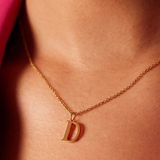 Lucardi - Dames Stalen Goldplated Ketting - Goudkleurig - 47 cm