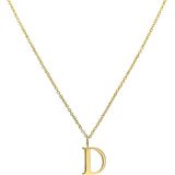 Lucardi - Dames Stalen Goldplated Ketting - Goudkleurig - 47 cm
