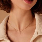 Lucardi - Dames Stalen Goldplated Ketting - Ketting - Goudkleurig - Staal - 47 cm