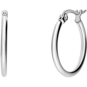 Lucardi Dames Stalen oorringen 25mm - Oorbellen - Staal - Zilver