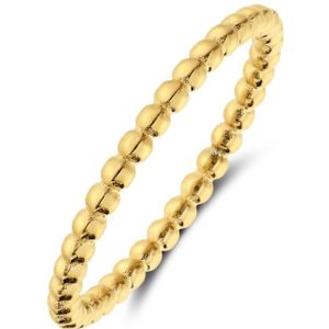 Lucardi Dames Stalen goldplated ring bolletje 2,5mm - Ring - Staal - Goud - 17 / 53 mm