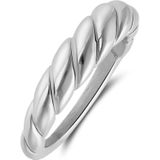 Lucardi Dames Stalen ring draai 5,5mm - Ring - Staal - Zilver - 21 / 66 mm