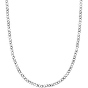Lucardi Dames Stalen ketting gourmet 3mm Ketting Staal Zilver 65