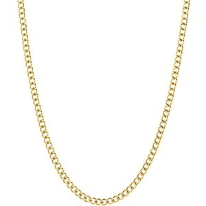 Lucardi Dames Stalen goldplated ketting gourmet 4mm - Ketting - Staal - Goud - 45 cm
