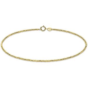 Lucardi Dames 14 Karaat geelgouden armband diamond cut - Armband - 14 Karaat Goud - Geelgoud - 18 cm