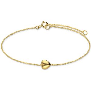 14 karaat geelgouden armband hart
