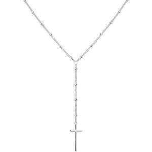 Zilveren ketting met hanger kruis voor dames