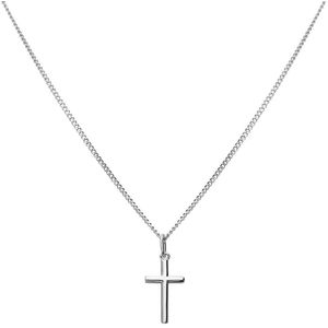 Lucardi Dames Zilveren ketting met hanger kruis Ketting 925 Zilver Zilverkleurig