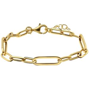 Lucardi - Goldplated Paperclip Armband - Armband - Zilver - 925 Zilver