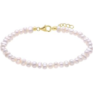 Zilveren goldplated parelarmband met parel voor dames