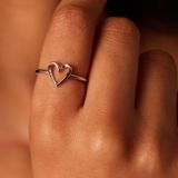 Zilveren ring hart