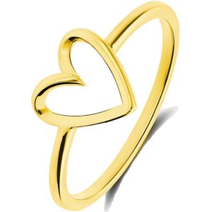Zilveren goldplated ring hart