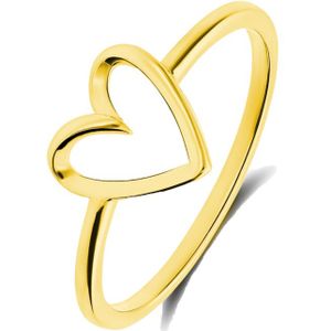 Zilveren goldplated ring hart