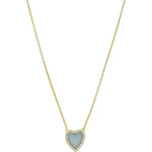 Zilveren goldplated ketting met een hartvormige Amazonite gemstone