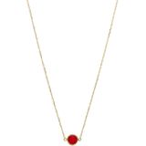 Lucardi - Ketting - Geelgoud - 14 Karaat - Birthstone Hanger Juli - 45 cm