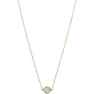 Lucardi - Ketting - Goud - 14 Karaat - Birthstone Hanger Augustus - 45 cm