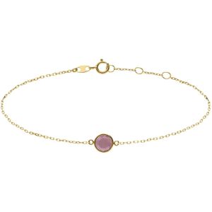 14 karaat geelgouden armband met geboortesteen hanger Juni