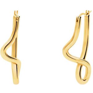 Camille stalen goldplated oorhangers asymmetrisch voor dames