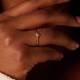 Lucardi - Klaver Ring - Zilver - Goudkleurig - 925 Zilver