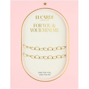 Stalen goldplated armbanden Moeder/Dochter hart