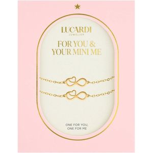 Stainless steel goldplated armbanden set met