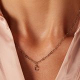 Lucardi - Closed Forever - Ketting - Zilverkleurig - Staal - 47 cm