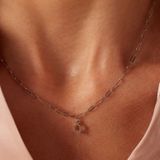 Lucardi - Closed Forever Letter Q - Ketting - Zilverkleurig - Staal - 47 cm