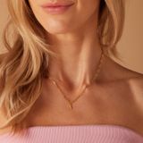 Lucardi - Closed Forever Letter A - Ketting - Goudkleurig - Staal - 47 cm