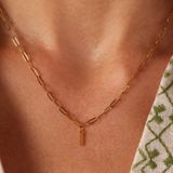 Lucardi - Closed Forever Letter I - Ketting - Goudkleurig - Staal - 47 cm