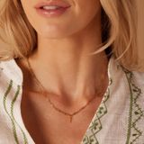 Lucardi - Closed Forever Letter I - Ketting - Goudkleurig - Staal - 47 cm