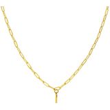 Lucardi - Closed Forever Letter I - Ketting - Goudkleurig - Staal - 47 cm