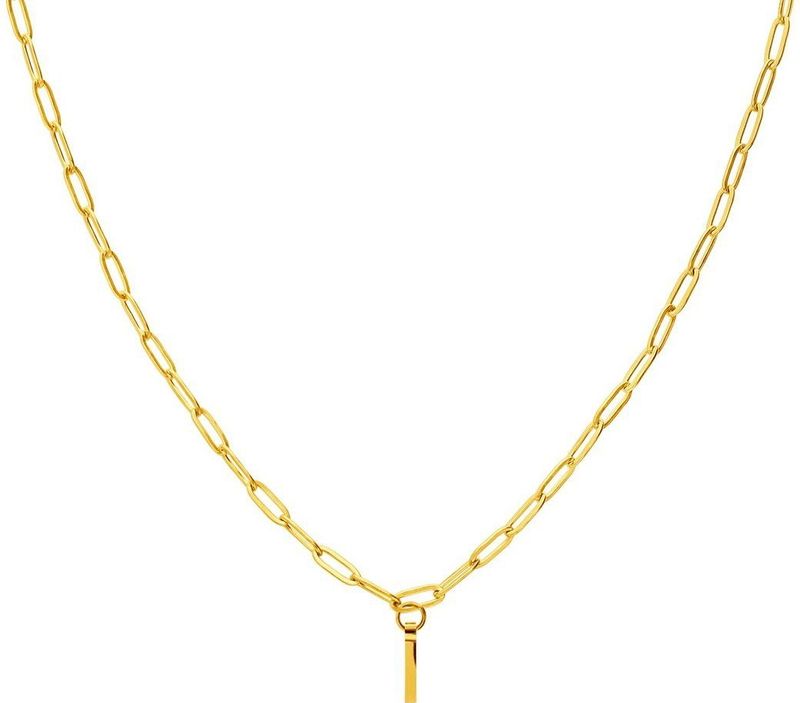 Lucardi - Closed Forever Letter I - Ketting - Goudkleurig - Staal - 47 cm