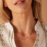 Lucardi - Closed Forever Letter L - Ketting - Goudkleurig - Staal - 47 cm