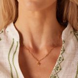 Lucardi - Closed Forever Letter N - Ketting - Goudkleurig - Staal - 47 cm