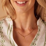 Lucardi - Closed Forever Letter P - Ketting - Goudkleurig - Staal - 47 cm