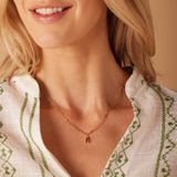 Lucardi - Closed Forever Letter R - Ketting - Goudkleurig - Staal - 47 cm