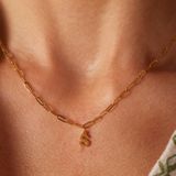 Lucardi - Closed Forever Letter S - Ketting - Goudkleurig - Staal - 47 cm