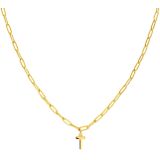Lucardi - Closed Forever Letter T - Ketting - Goudkleurig - Staal - 47 cm