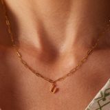 Lucardi - Closed Forever Letter U - Ketting - Goudkleurig - Staal - 47 cm