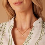 Lucardi - Closed Forever Letter W - Ketting - Goudkleurig - Staal - 47 cm