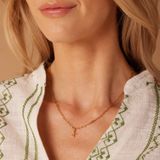 Lucardi - Closed Forever Letter X - Ketting - Goudkleurig - Staal - 47 cm