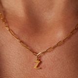 Lucardi - Closed Forever Letter Z - Ketting - Goudkleurig - Staal - 47 cm