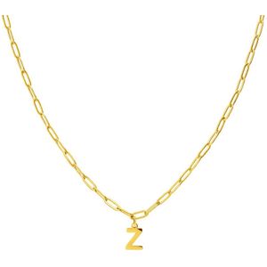 Lucardi - Closed Forever Letter Z - Ketting - Goudkleurig - Staal - 47 cm