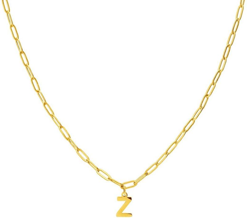 Lucardi - Closed Forever Letter Z - Ketting - Goudkleurig - Staal - 47 cm
